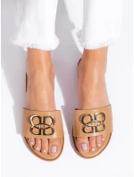 Originální hnědé dámské nazouváky bez podpatku Originální hnědé dámské nazouváky bez podpatku