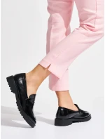 Módní dámské černé mokasíny platforma Módní dámské černé mokasíny platforma