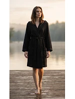 Dámský vaflový župan s kapucí Vestis Saimaa Black Beauty Dámský vaflový župan s kapucí Vestis Saimaa Black Beauty