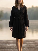 Dámský vaflový župan s kapucí Vestis Saimaa Black Beauty