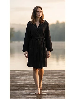Dámský vaflový župan s kapucí Vestis Saimaa Black Beauty