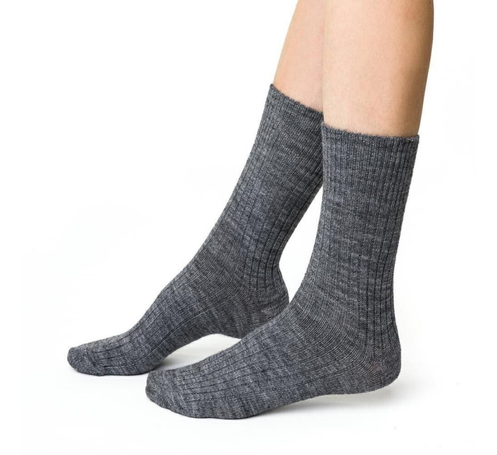 Hřejivé ponožky Alpaka 044 šedé s vlnou