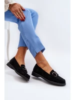 Dámské semišové mokasíny s ozdobou Černé Echonesa