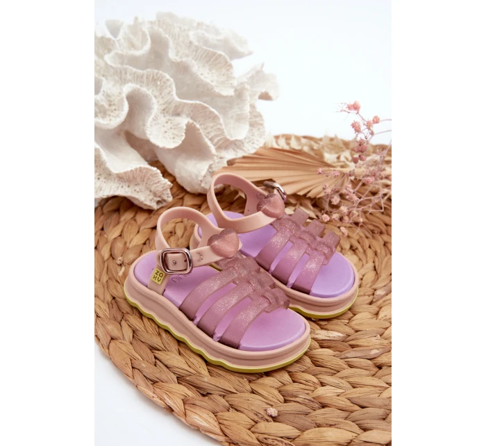 dětské sandálky na suchý zip  fialové model 21661980 - Zaxy