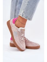 Semišové Sportovní Boty Sneakers Dámské D.Franklin DFSH387005 Špinavě Růžové