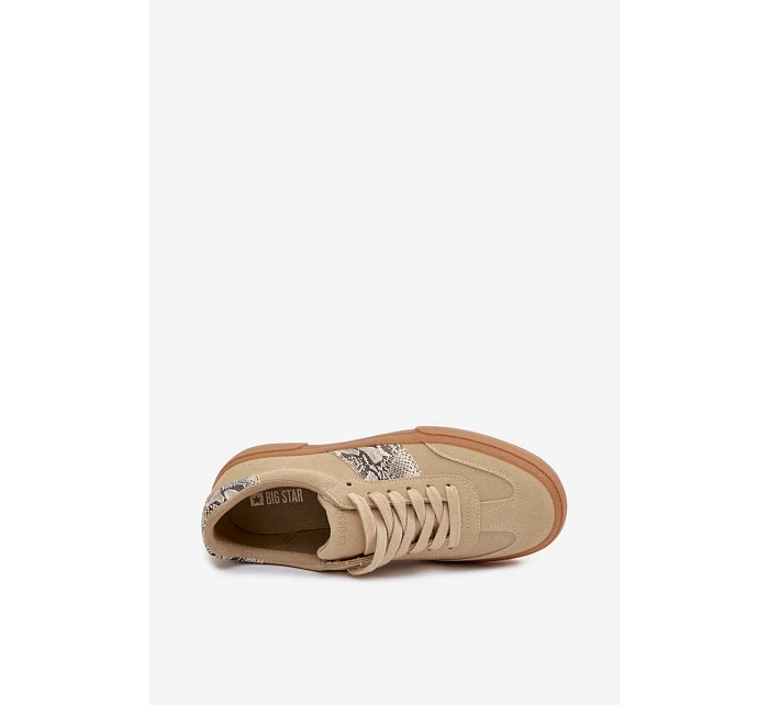 Dámské tenisky s kůží Big Star Béžové model 22042750 - Big Star Shoes