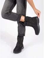 Zajímavé černé dámské  sněhule platforma