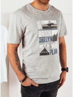 Pánské šedé tričko s potiskem Dstreet RX5452 Pánské šedé tričko s potiskem Dstreet RX5452