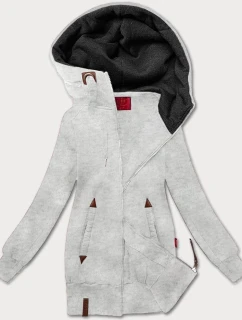 Světle šedá hladká dámská mikina s kapucí LHD (AMG169)