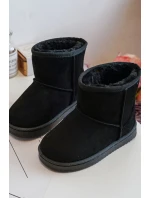 Dětské Teplé Sněhule Semišové černé Gooby Dětské Teplé Sněhule Semišové černé Gooby