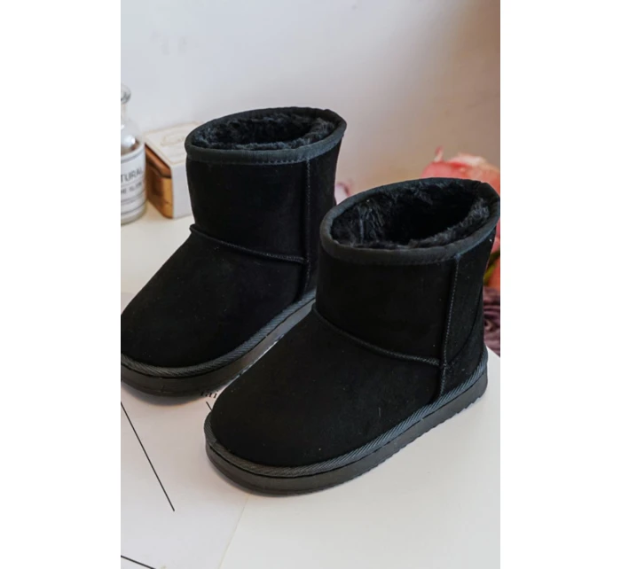 Dětské Teplé Sněhule Semišové černé Gooby Dětské Teplé Sněhule Semišové černé Gooby