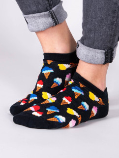 Yoclub Kotníkové vtipné bavlněné ponožky Vzory barev SKS-0086U-A800 Black