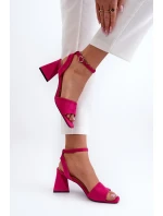 Dámské sandály na vysokém podpatku vyrobené z Eco Suede Fuchsia Upttima Dámské sandály na vysokém podpatku vyrobené z Eco Suede Fuchsia Upttima