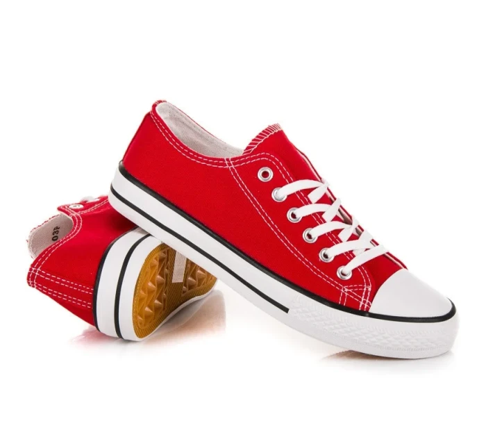 Luxusní dámské červené  tenisky bez podpatku