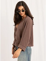 Sweter MI SW model 22340797 ciemny bezowy - FPrice Sweter MI SW model 22340797 ciemny bezowy - FPrice