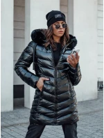 Dámská prošívaná zimní bunda s kapucí CRYSTAL černá FashionStreet TY4584