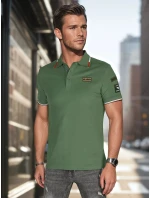 Pánská polokošile s nášivkami zelená Dstreet model 21987879 - FashionStreet