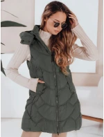 Dámská zateplená prošívaná zelená vesta Dstreet model 21991360 - FashionStreet Dámská zateplená prošívaná zelená vesta Dstreet model 21991360 - FashionStreet
