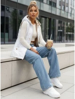 Kamizelka damska pikowana z kapturem biała model 22038482 - FashionStreet