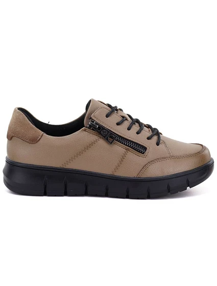 Dámské kožené polobotky na platformě, béžové, model 22343089 - VINCEZA