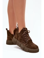 Semišové Nízké Dámské Na Platformě Big Star Hnědé model 21708662 - Big Star Shoes