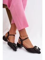 Dámské sandály na klínku s ozdobným detailem Černé Vionessa Dámské sandály na klínku s ozdobným detailem Černé Vionessa