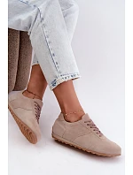Dámské béžové barefoot boty z přírodní semiš model 22368257 - Zazoo Dámské béžové barefoot boty z přírodní semiš model 22368257 - Zazoo
