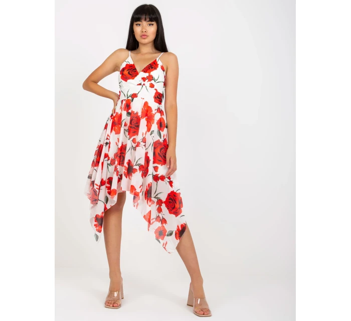 Šaty DHJ SK 15952 1.24X bílé a červené Šaty DHJ SK 15952 1.24X bílé a červené