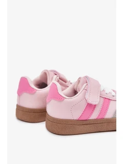 Dětské sportovní sneakers na suchý zip Adelina – růžové