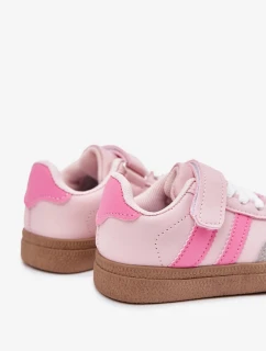 Dětské sportovní sneakers na suchý zip Adelina – růžové