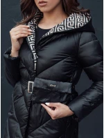 Dámský zimní prošívaný kabát s kapucí CELESTIE černý FashionStreet TY4513
