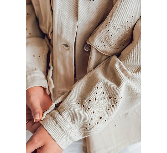 Dámská přechodná bunda v jedné velikosti v barvě hvězd STRASHINE cappuccino FashionStreet TY4846