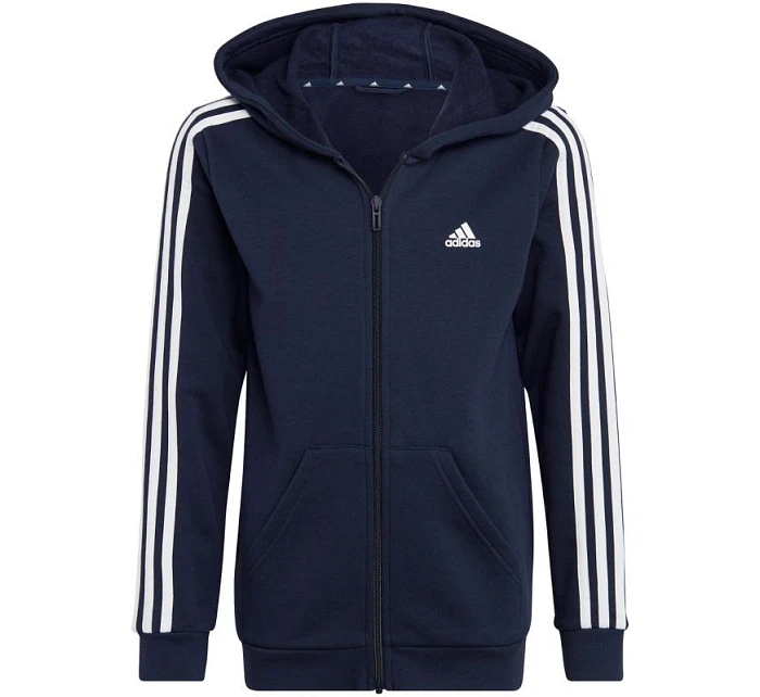 Fleecová mikina adidas Essentials 3-Stripes se zipem Jr IC0600 Fleecová mikina adidas Essentials 3-Stripes se zipem Jr IC0600