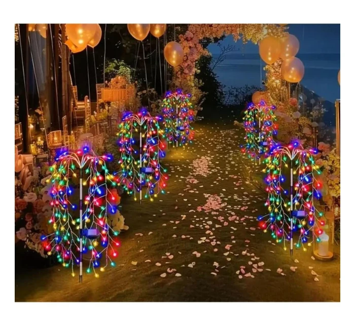 SOLÁRNÍ OHŇOSTROJ STROM LAMPA VÍCEBAREVNÝ 72CM 120 VEDL