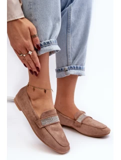 Dámské Mokasíny S Cyrkoniemi Světle Hnědé Ralrika