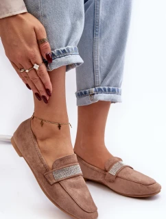 Dámské Mokasíny S Cyrkoniemi Světle Hnědé Ralrika