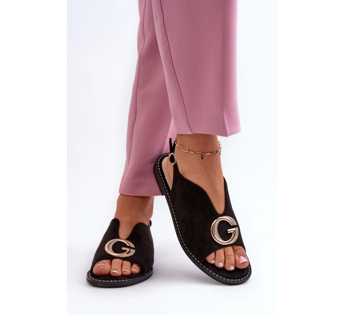 Elegantní dámské sandály s ozdobou z  Černé model 21659535 - S.Barski