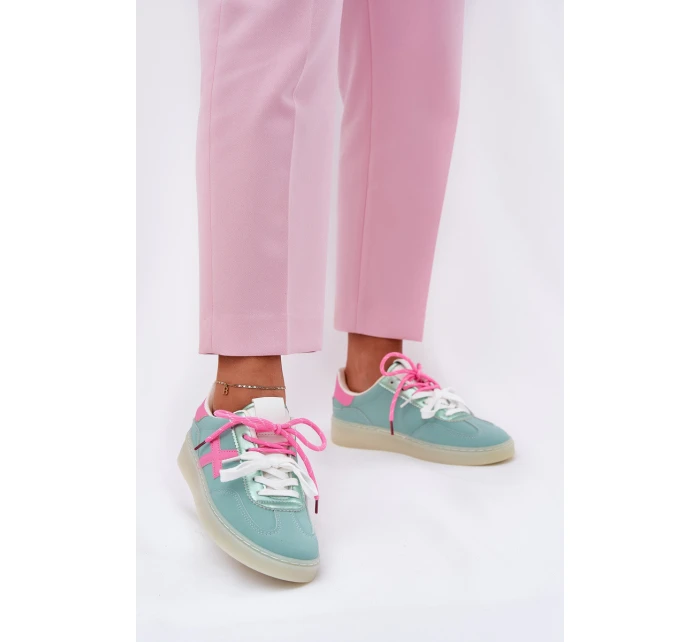 Nízké Dámské Sportovní Boty V Leopardím Mintově-Růžové Zelevelis Nízké Dámské Sportovní Boty V Leopardím Mintově-Růžové Zelevelis