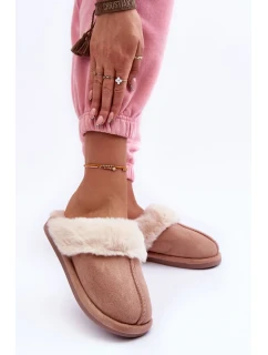 Dámské béžové pantofle Pinky s kožíškem