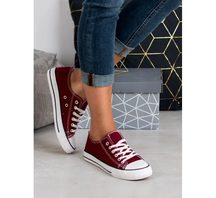 Originální červené dámské tenisky bez podpatku Originální červené dámské tenisky bez podpatku
