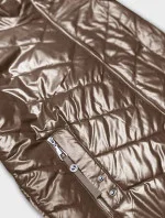 Tmavě béžová dámská bunda s asymetrickým zipem (B8087-46046) Tmavě béžová dámská bunda s asymetrickým zipem (B8087-46046)