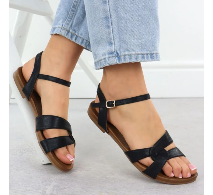 Dámské černé sandály S.Barski KV51-022 Dámské černé sandály S.Barski KV51-022