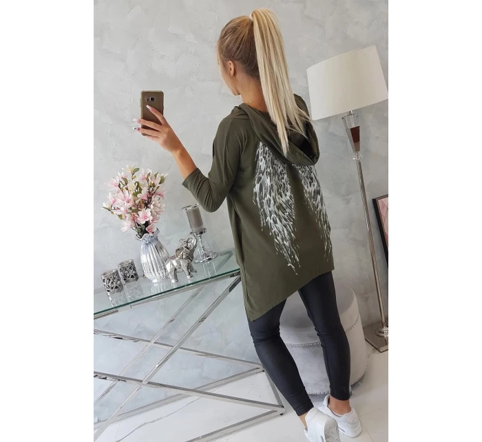 Halenka s model 21755694 potiskem khaki - K-Fashion Halenka s model 21755694 potiskem khaki - K-Fashion