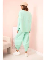 Komplet nových mikinových kalhot Punto světlá máta Komplet nových mikinových kalhot Punto světlá máta