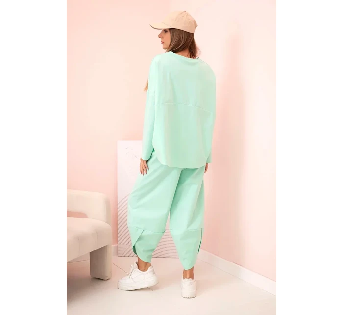 Komplet nových mikinových kalhot Punto světlá máta Komplet nových mikinových kalhot Punto světlá máta