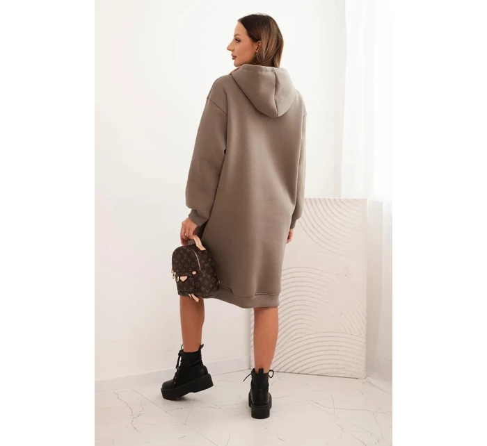 Dámská bavlněná šaty s kapucí zateplená fango