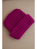 Čepice s ohrnutím Magda K293 tmavě fialová