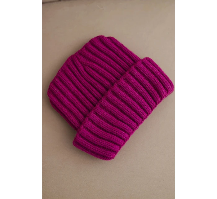 Čepice s ohrnutím Magda K293 tmavě fialová