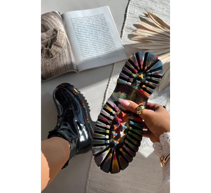 Kožené Lakované Dámské Kotníkové Boty Artiker 57C0065 Šedé