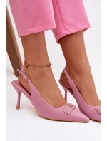 Sandály Podpatky Dámské S Ozdobným Detalem Růžové model 21937397 - Boto
